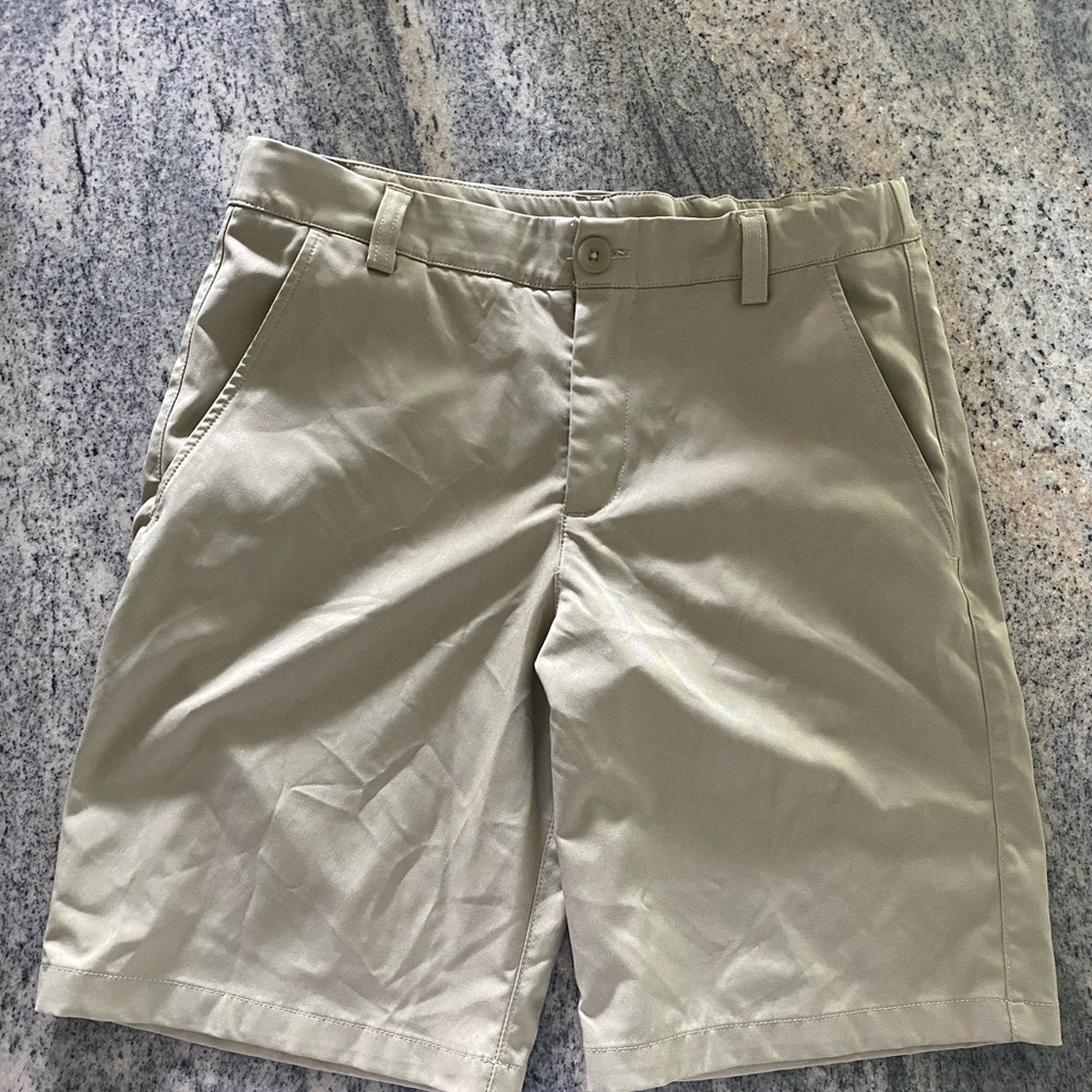 Boys Under Armour Khaki Flat Front Shorts